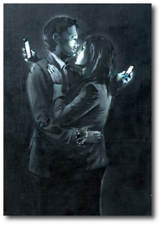 Doble kort 120x170mm, BANKSY, Mobile Phone Lovers