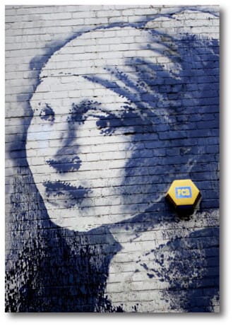 Doble kort 120x170mm, BANKSY, The Girl with the pierced Eard