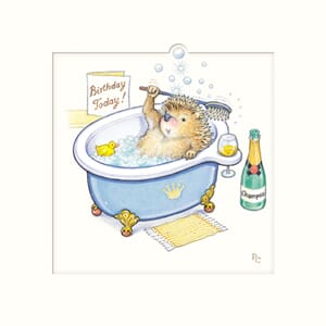 Doble kort, Peter Cross design, 165x165, Birthday Bath