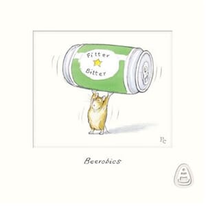 Doble kort, Peter Cross design, 165x165, Beerobics