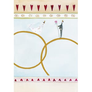 Doble bryllupskort 115x165, Grätz Verlag, 2 ringer