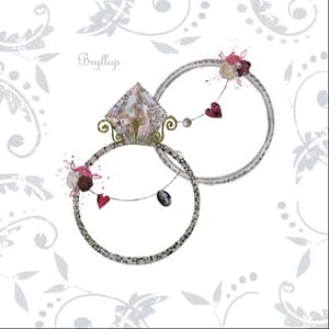 Bryllupskort 140x140 m/perler