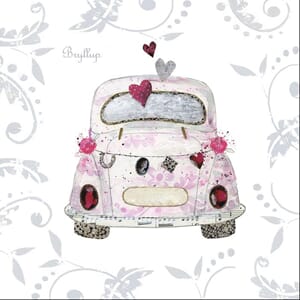 Bryllupskort 140x140 m/perler