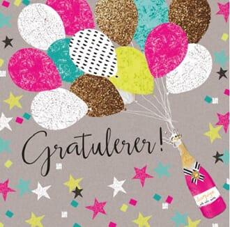 Doble kort 140x140, Candy, Gratulerer!