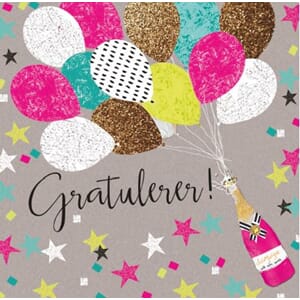 Doble kort 140x140, Candy, Gratulerer!