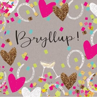 Doble kort 140x140, Candy, Bryllup!