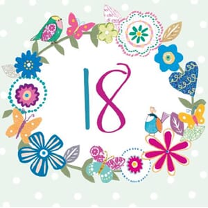 Anledningskort 140x140, 18 år