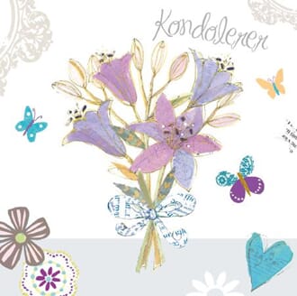 Anledningskortkort 140x140, Happiness, kondolerer, bukett