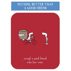 Kort, Harolds Planet 170x125, A Good Friend with Wine