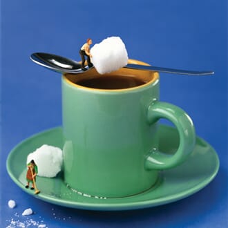Doble kort med småfigurer MINIMIAM, 155x155, Coffe cup