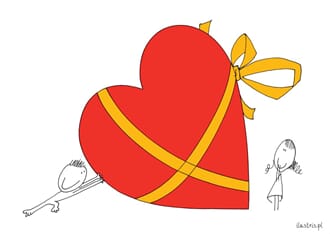 Kunstkort "Ilustris" C6, hjerte-gave