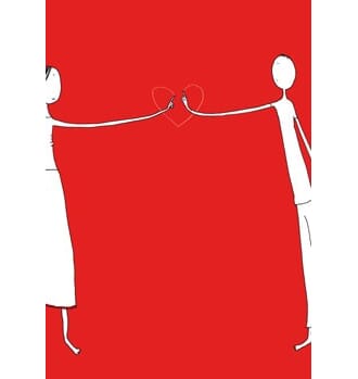 Kunstkort "Ilustris" C6, par tegner hjerte