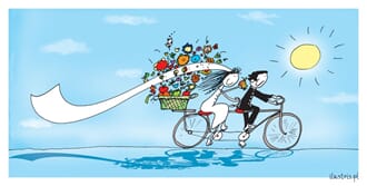 Bryllupskort "Ilustris" 9x17, tandem