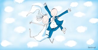 Bryllupskort "Ilustris" 9x17, gledessprang