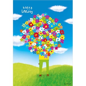 Doble kort "Ilustris" C6, HB gutt med blomster