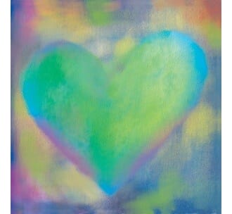 Kort "Ilustris" 16Ox16O,  grønt hjerte