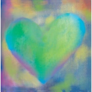 Kort "Ilustris" 16Ox16O,  grønt hjerte