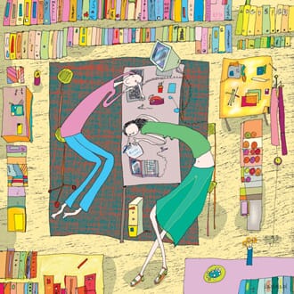 Kort "Ilustris" 16Ox16O,  ved skrivebordet