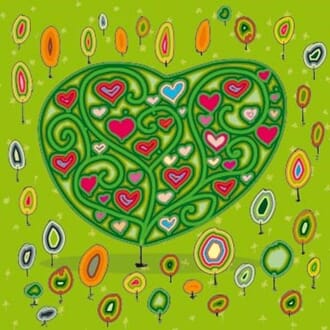 Kort "Ilustris" 16Ox16O, hjertetre