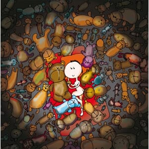 Kort "Ilustris" 16Ox16O,  baby og teddybjørner