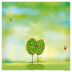 Kort "Ilustris" 16Ox16O,  trær med hjerte