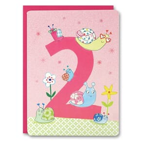 Doble kort 127x165, Kids, jente 2 år, snegler