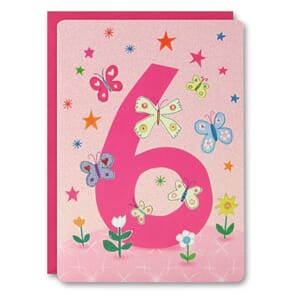Doble kort 127x165, Kids, jente 6 år, sommerfugler