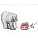 Klaffekort Elefant,mus og kake