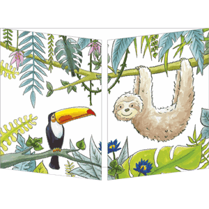 Klaffekort Dovendyr og toucan