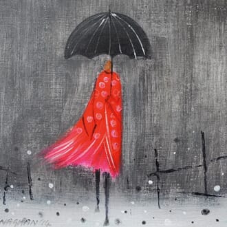 Dobbelt kort, 155x155, Nikki Monaghan, Downpour