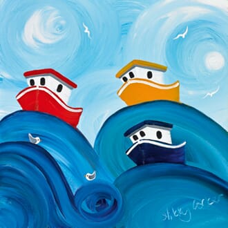 Kunstkort 150x150, Nikky Corker, "Riding the Waves"