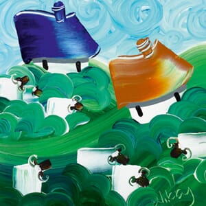 Kunstkort 150x150, Nikky Corker, "Peek-a-boo cottages"