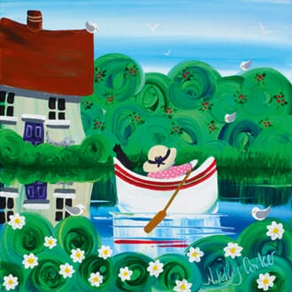 Kunstkort 150x150, Nikky Corker, "Messing about on the river