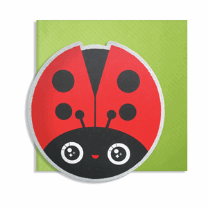 Kort, 150 x 150 mm, Cute Cuts, marihøne