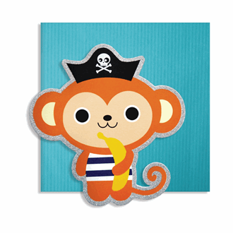 Kort, 150 x 150 mm, Cute Cuts, ape