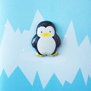 Kort, 120 x 120 mm. Jelly Moulds m/magnetfigur, pingvin