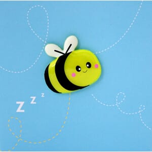 Kort, 120 x 120 mm. Jelly Moulds m/magnetfigur, bie,