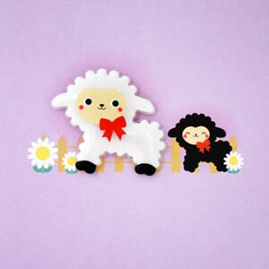 Kort, 120 x 120 mm. Jelly Moulds m/magnetfigur, lam