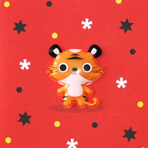 Kort, 120x120, Jelly Moulds m/magnetfigur, tiger