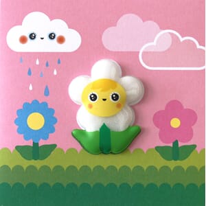 Kort, 120x120, Jelly Moulds m/magnetfigur, blomst