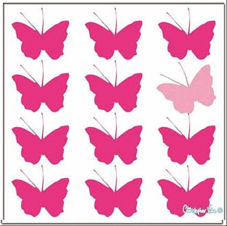 Kort 160x160, Christopher Vine Design, "Pink Butterflies"