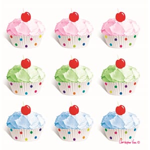 Kort 160x160, Christopher Vine Design, "Cherry Cupcakes"