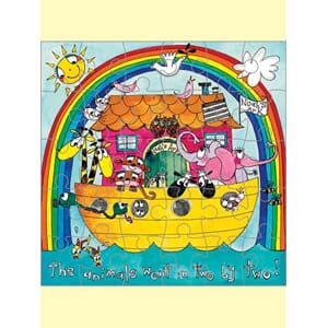 Puslekort 165x165mm, Noahs Ark