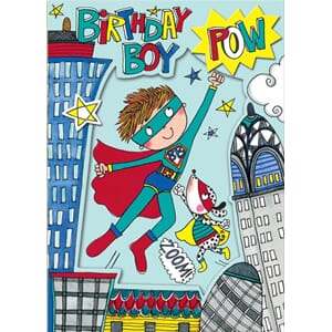 Doble kort 178x126, Wonderland, Birthday Boy Super Hero