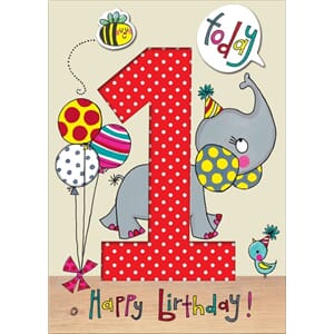 Doble kort 178x126, Wonderland, Age 1 Elephant