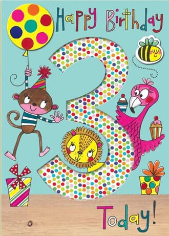 Doble kort 178x126, Wonderland, Age 3 Party Animals