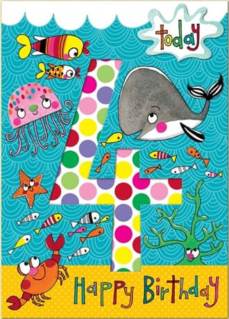 Doble kort 178x126, Wonderland, Age 4 Sea Scene