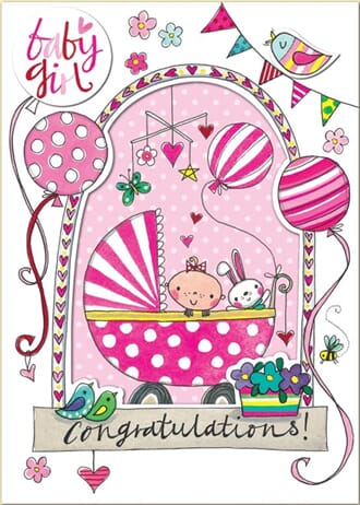 Doble kort 178x126, Wonderland, Baby Girl