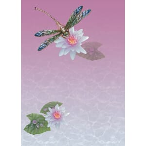 Kort 178x122 Crystal Collection, Dragonfly & Waterlilly