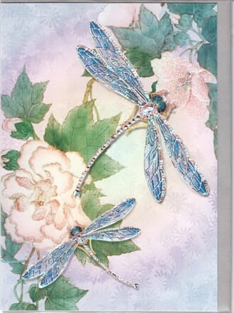 Kort 178x122 Crystal Collection, Turquoise Dragonflies